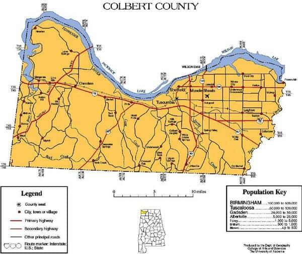 Colbert County Map.