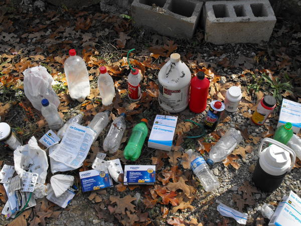 Various items used to make meth.