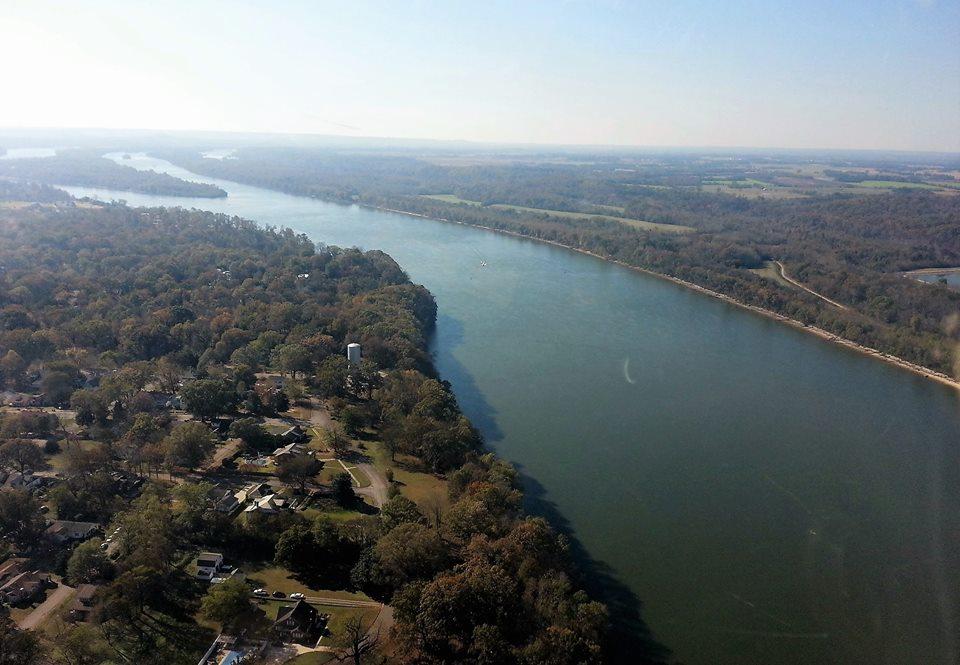 A view of Patton Island from the helicopter.