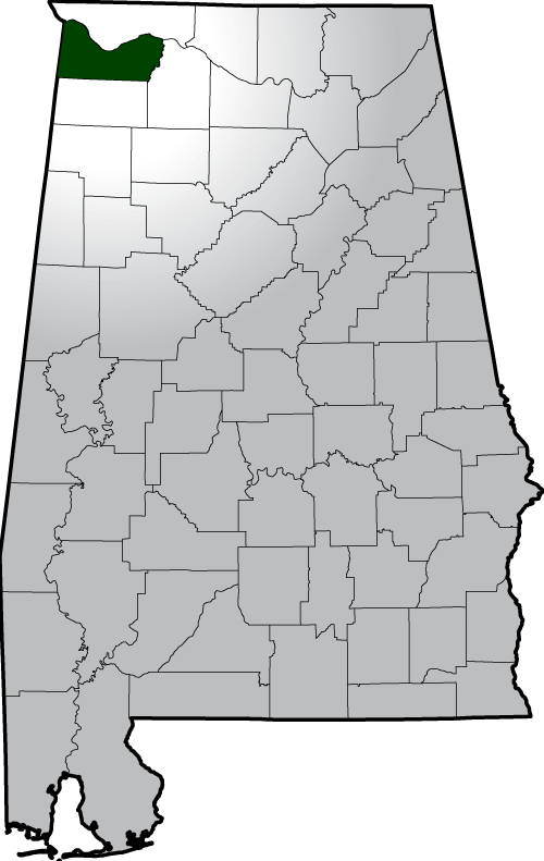 Map showing Colbert County in AL